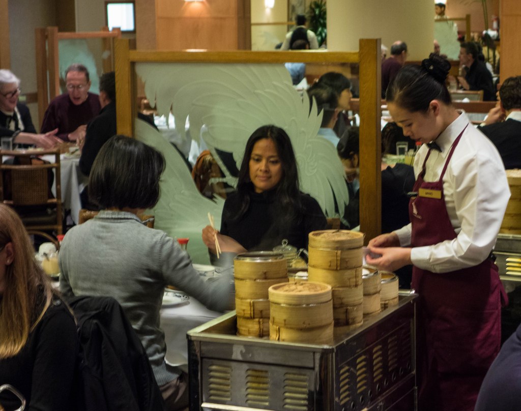 One of the high-stacked carts serving the customers.