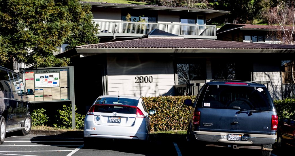 The facade of the new building.  This is right  in front of the complex, just to the right of the sign with the map.