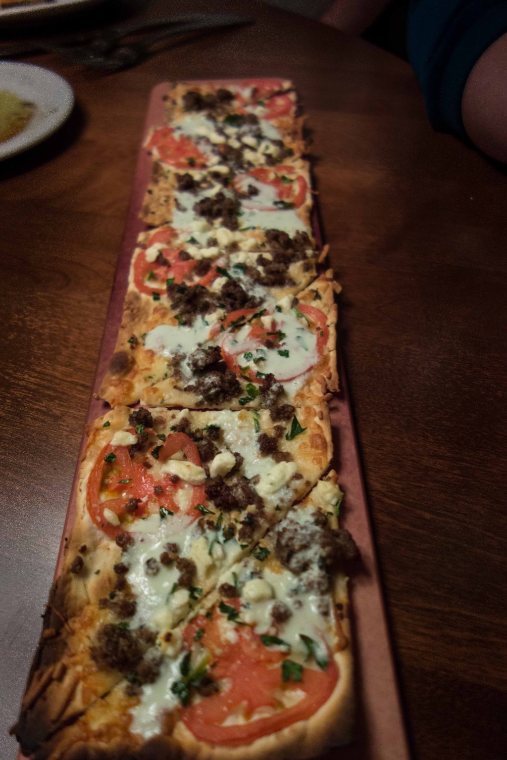 A re-imagining of the gyro, served on flatbread