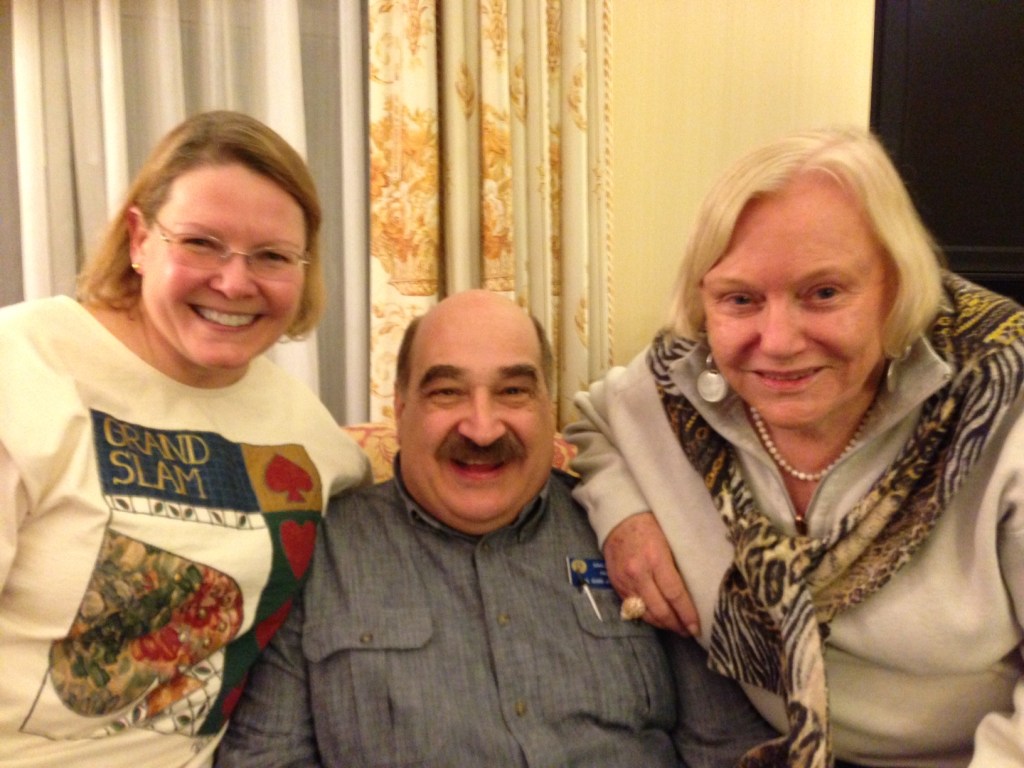 Don surrounded by admirers--Nancy Ferguson and Gail