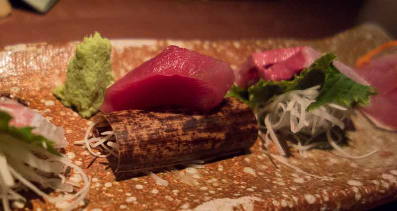 Maguro, albacore tuna sashimi.