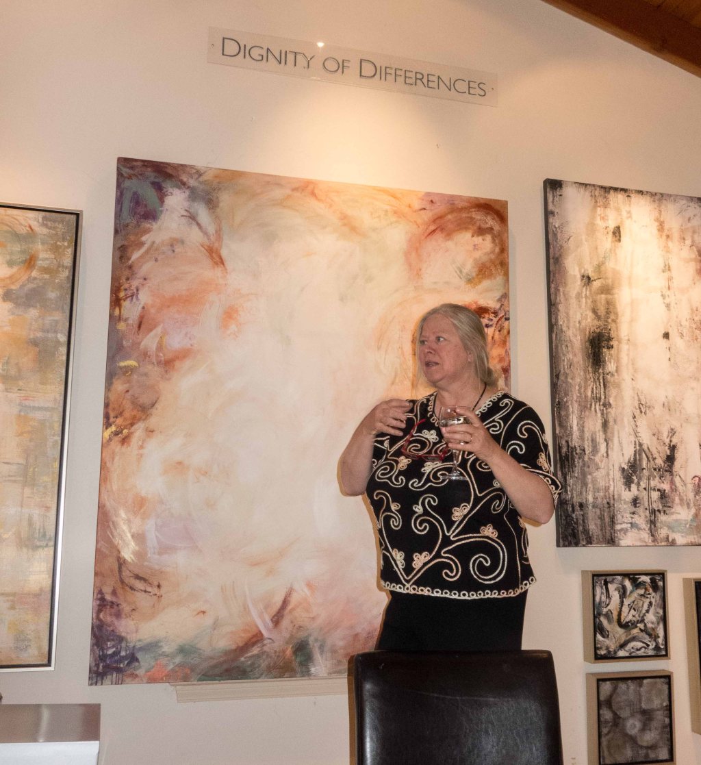 Here's Patricia talking to us.  Her personality, vivacity and excitement fill the room.