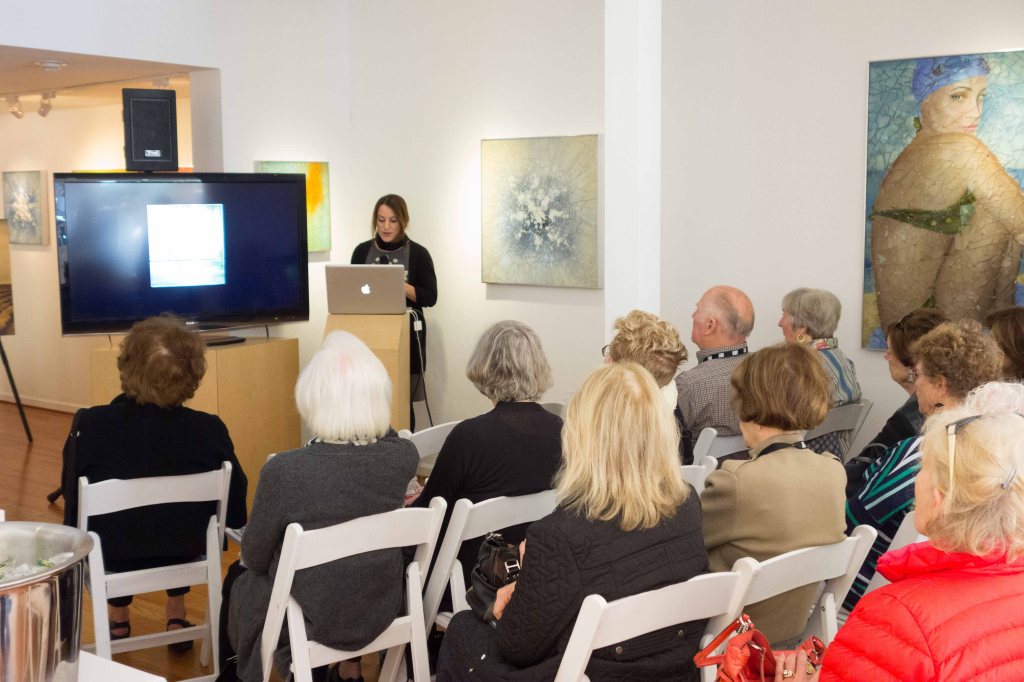 Cassandria Blackmore giving us a talk about her work.