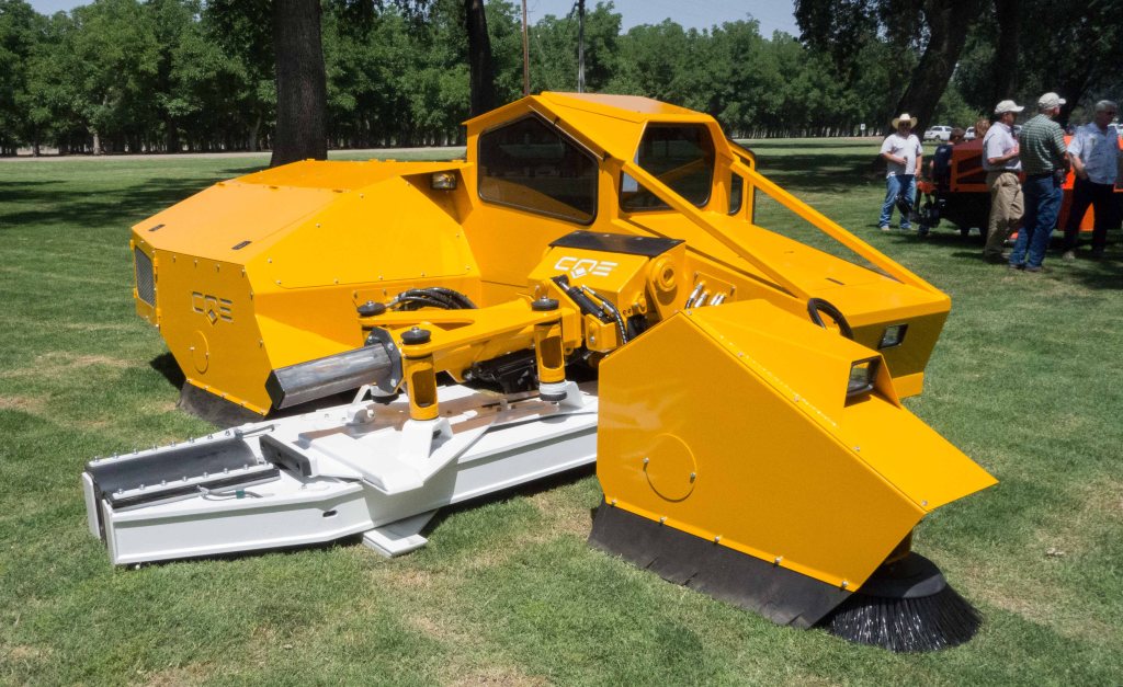 This is an almond knocker, the machine that shakes the nuts out of the tree.