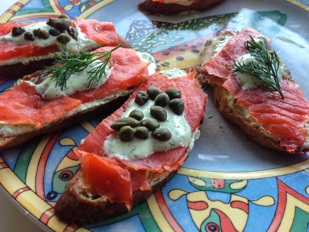 Smoked salmon beats peanut butter pretzels any day.