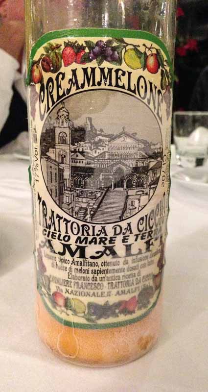 The house made meloncream liqueur