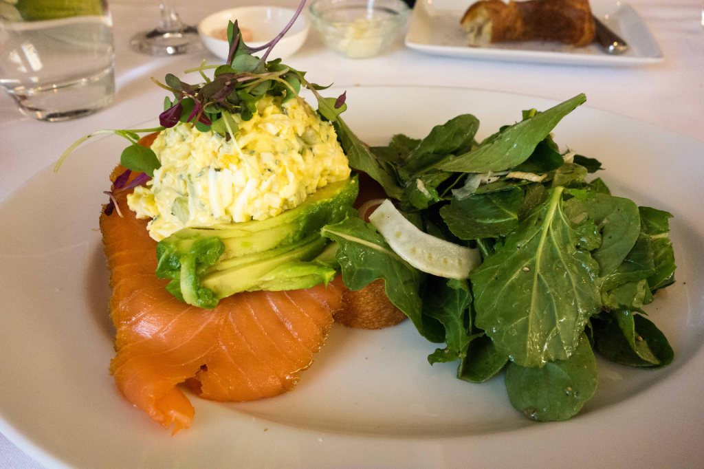 Smoked salmon and truffled egg salad