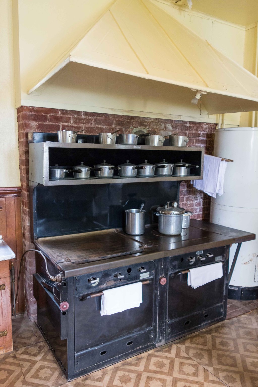 A modern kitchen stove was installed in the 30's.