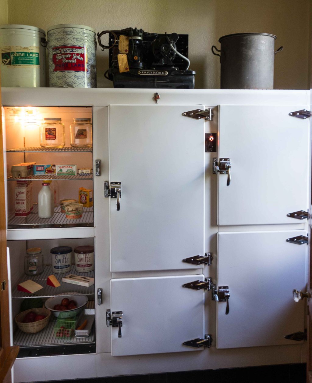 State of the art refrigeration. The big black thing on the top is the condenser