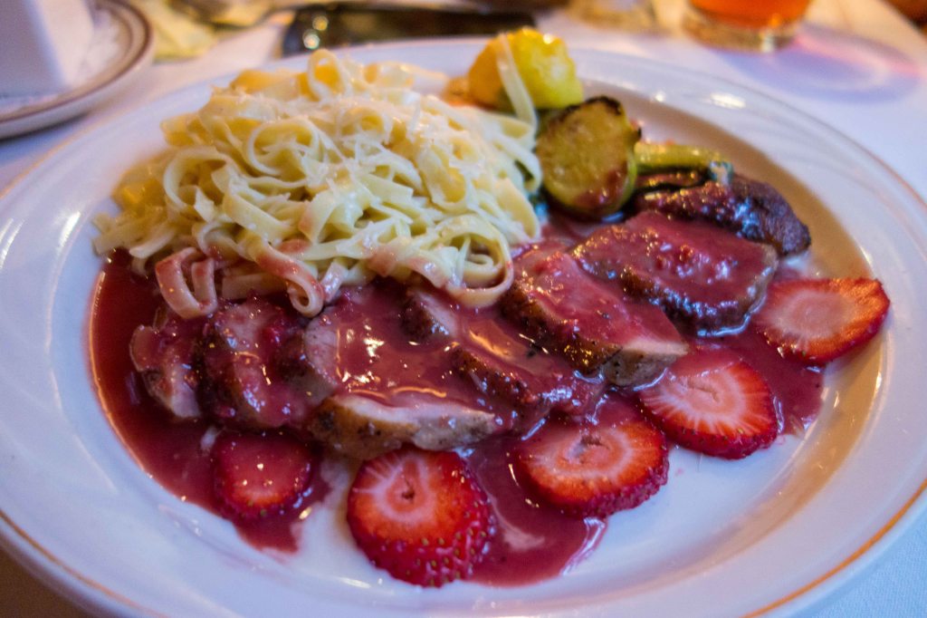 Duck breast with strawberries, an intriguing combination