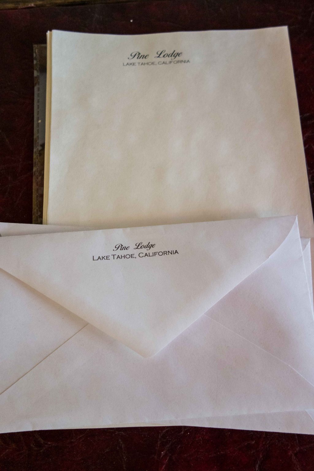 The original stationery guests used.