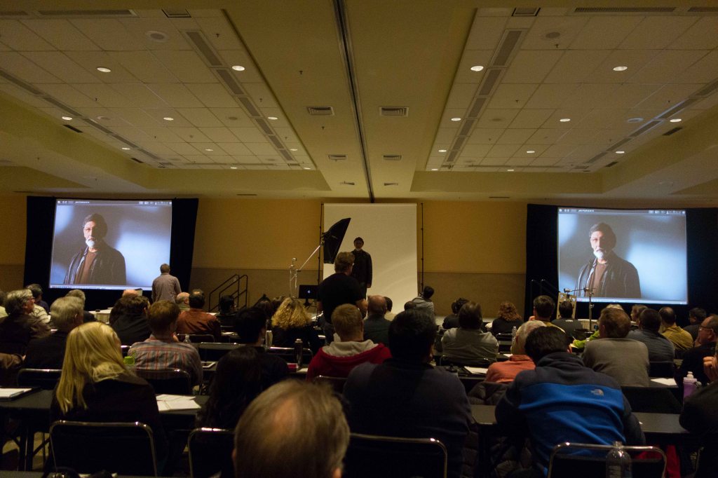 Everything Joe shot immediately showed up on the two big screens