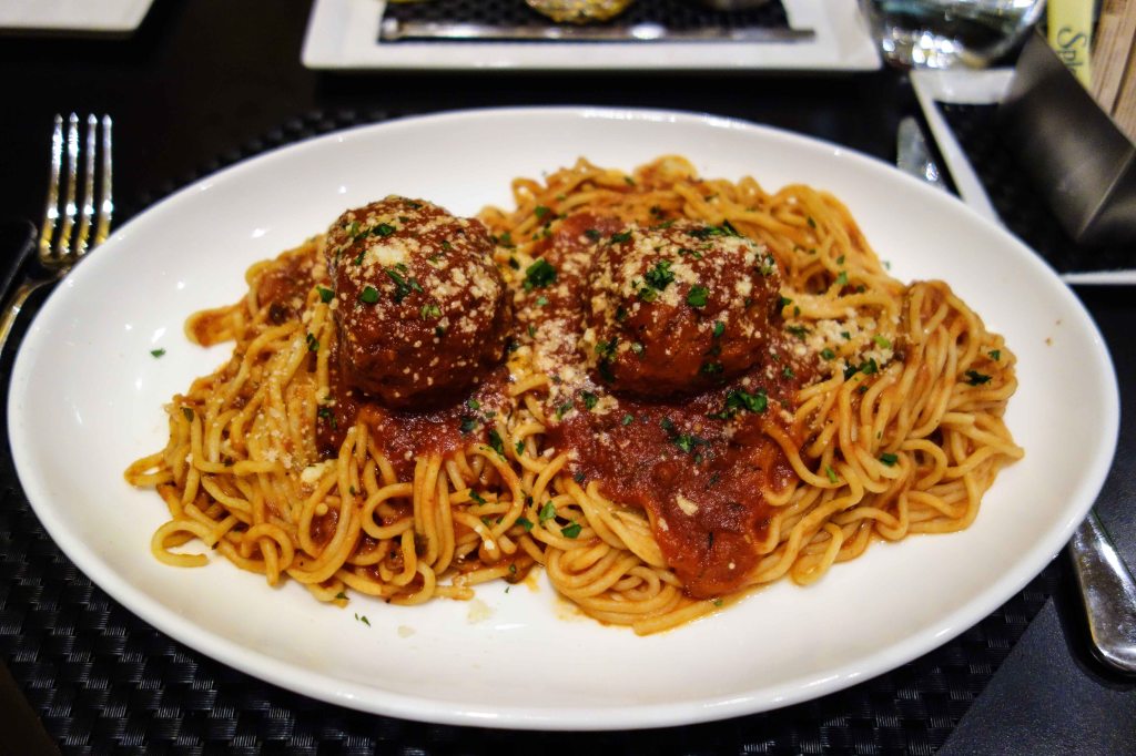 Grandma's spaghetti and meatballs.
