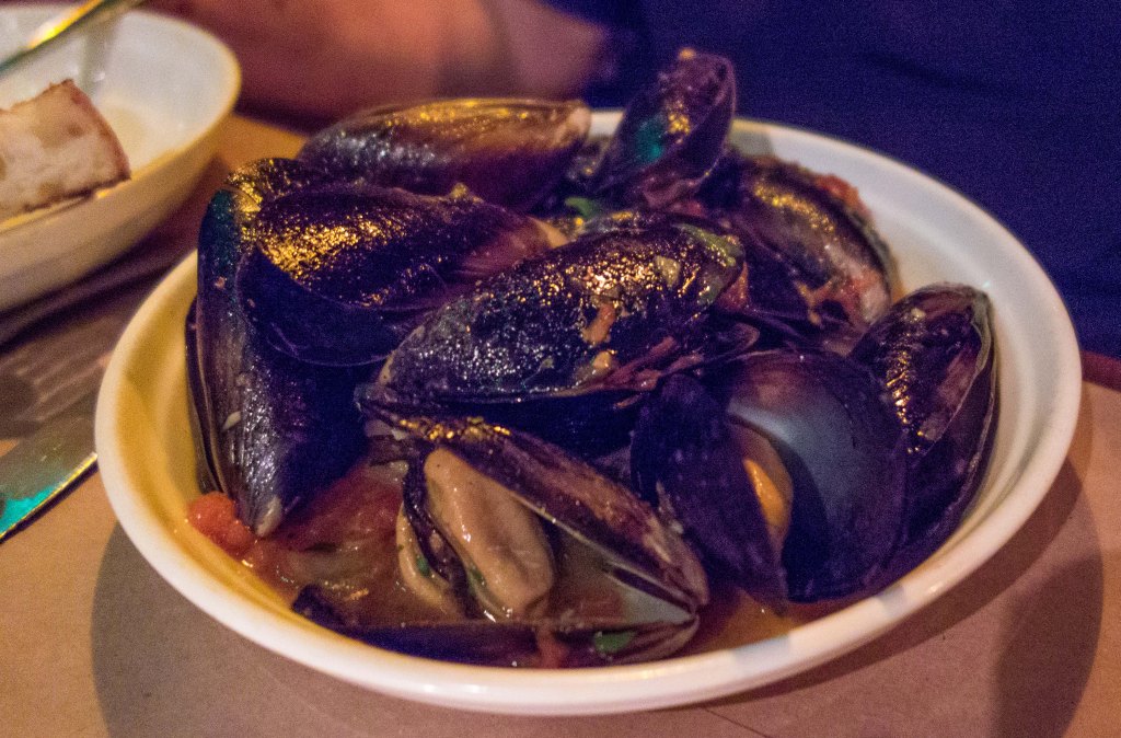An excellent plate of mussels was presented