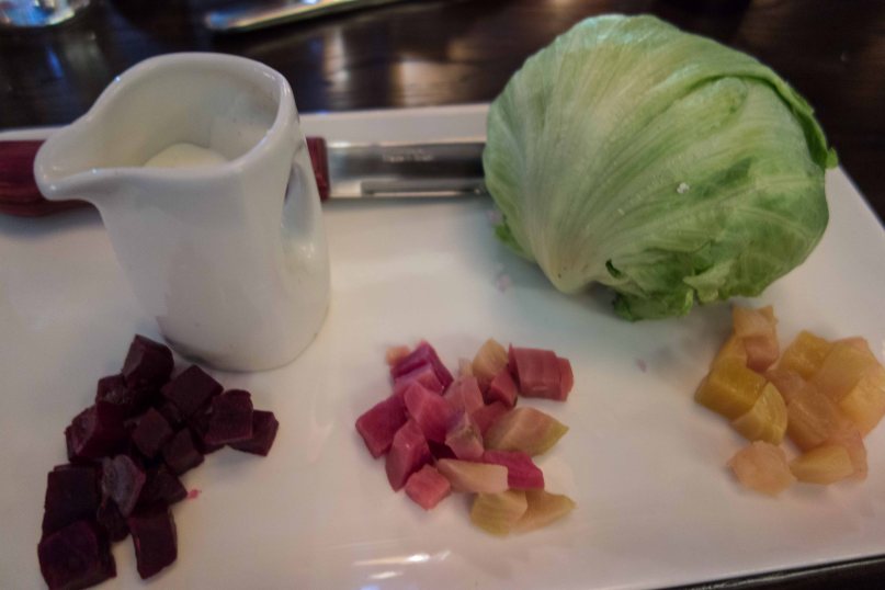 The salad as it comes to the table