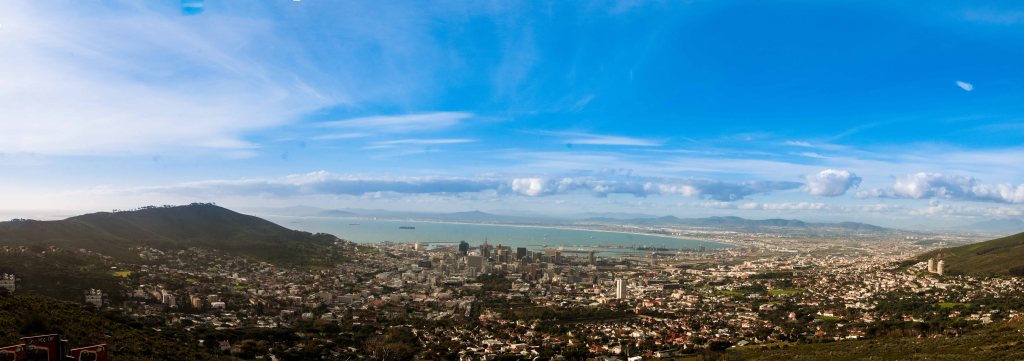 Panorama from the bus park on Table Mountain
