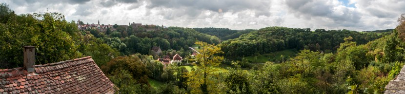 The green valleys of Germany, looking down on the river Taube.