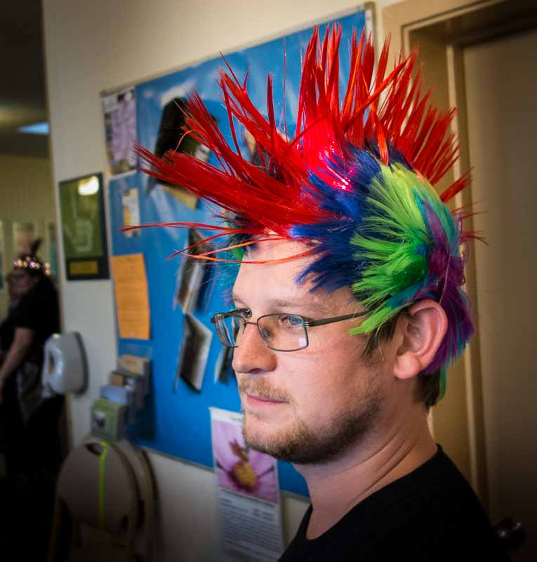 There were LED lights in that wig, too.