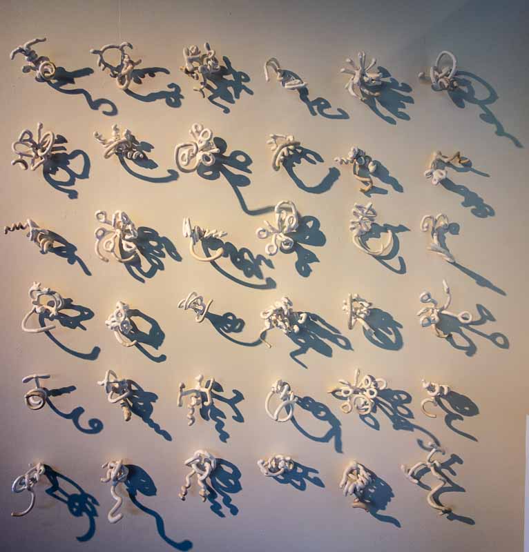 36 different shapes on the wall.