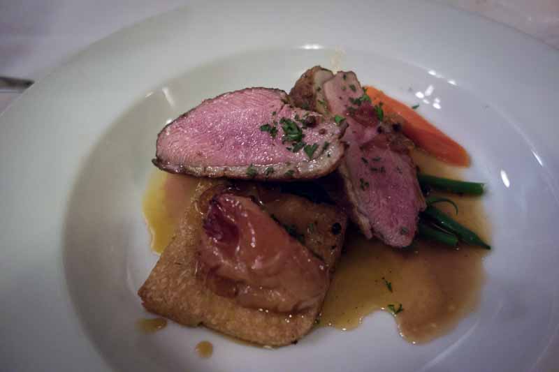 Duck breast as it should be served.