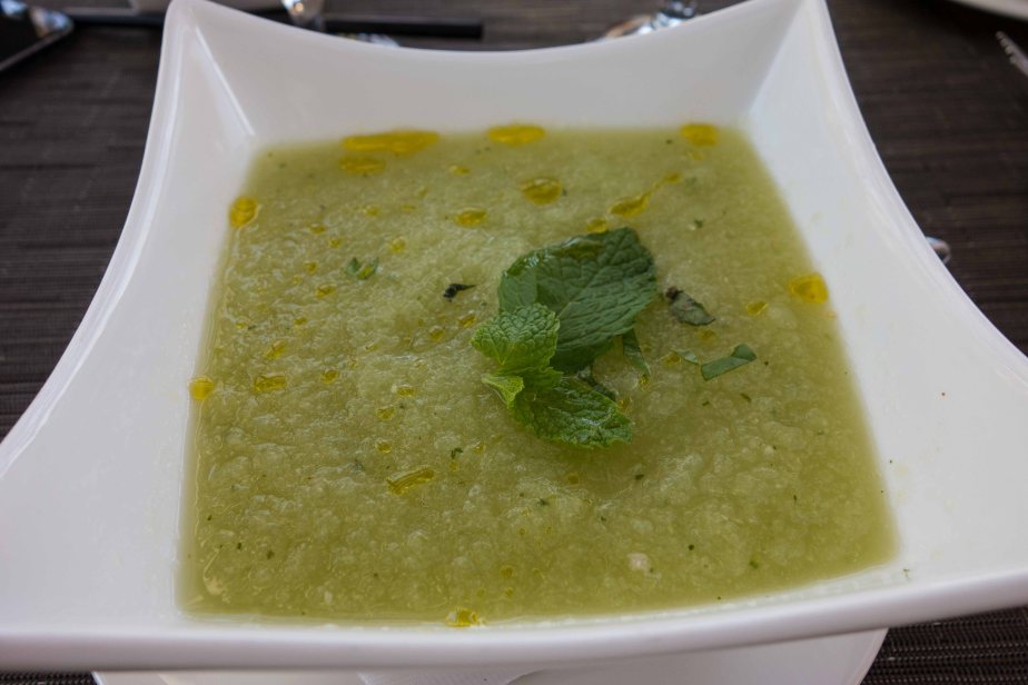 Melon and cucumber gazpacho