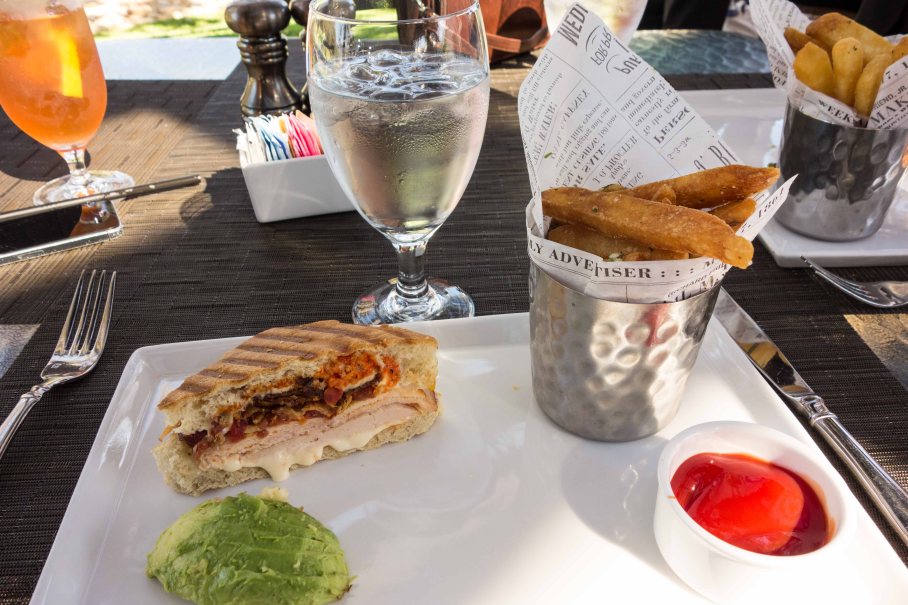 Half a chicken panini but a full set-up.  Nice.