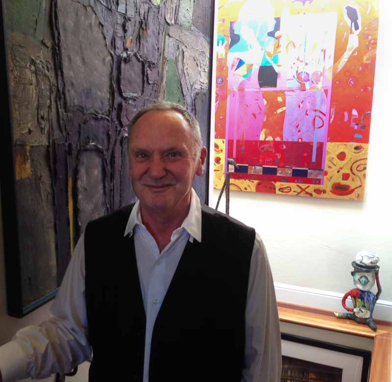 The redoubtable Jimmy Snidle among his art.