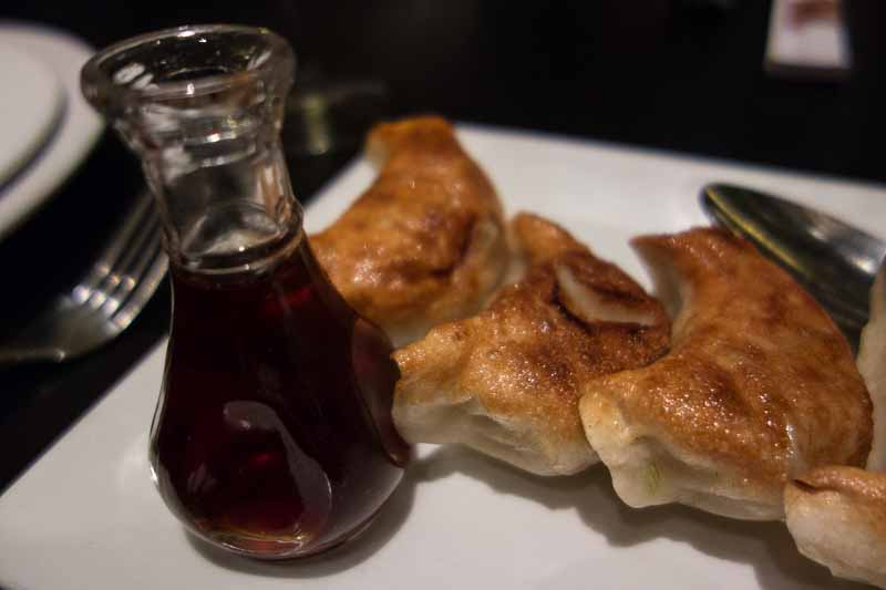 A first class presentation of pot stickers.