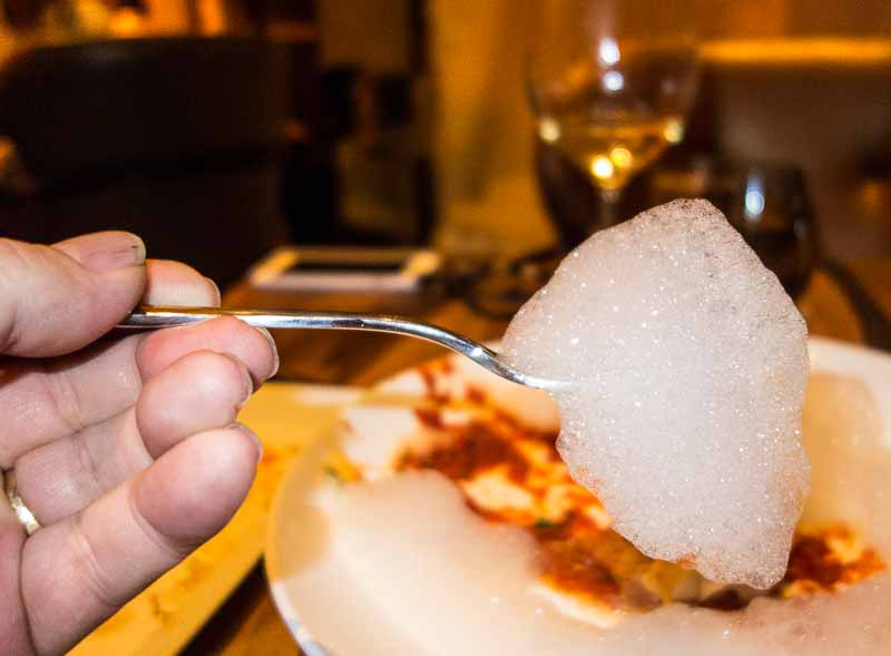 Looks like soap suds, tastes like bacon