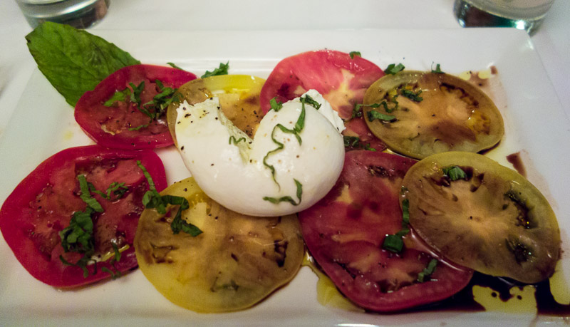 Tomato carpaccio with buratta