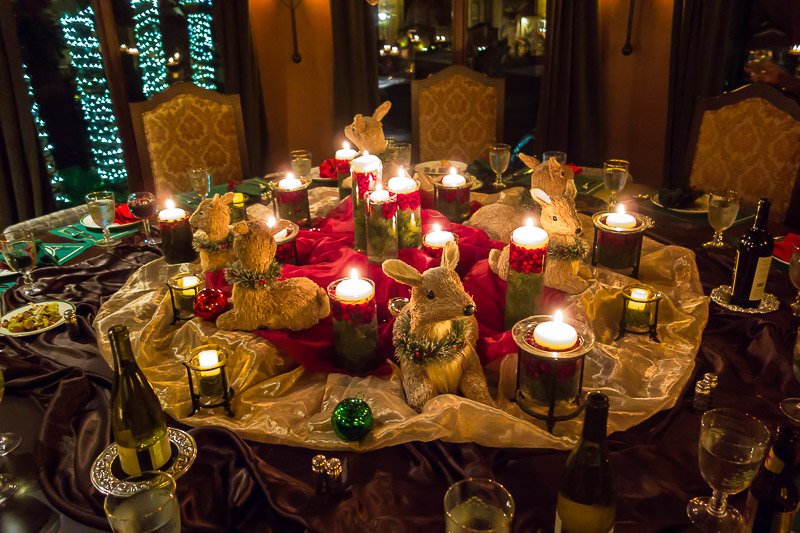 Christmas Eve dinner table at Ross and Julies