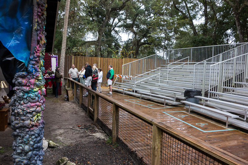 Why sit in the stands in the rain when you can get right up close and near cover?