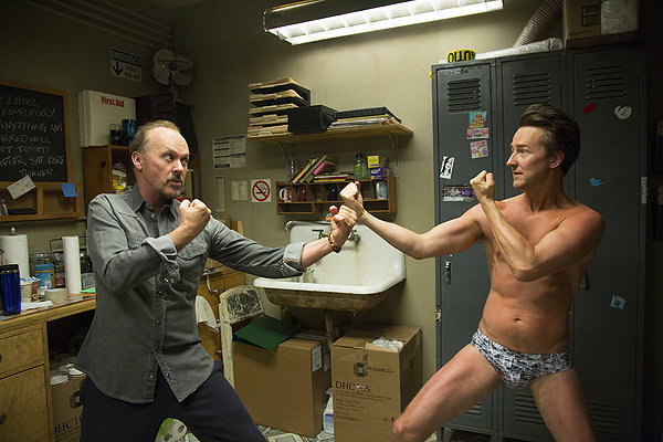 Michael Keaton and Ed Norton in Birdman