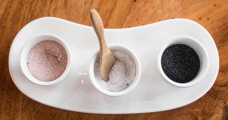 Three kinds of salt to perfect your meal.