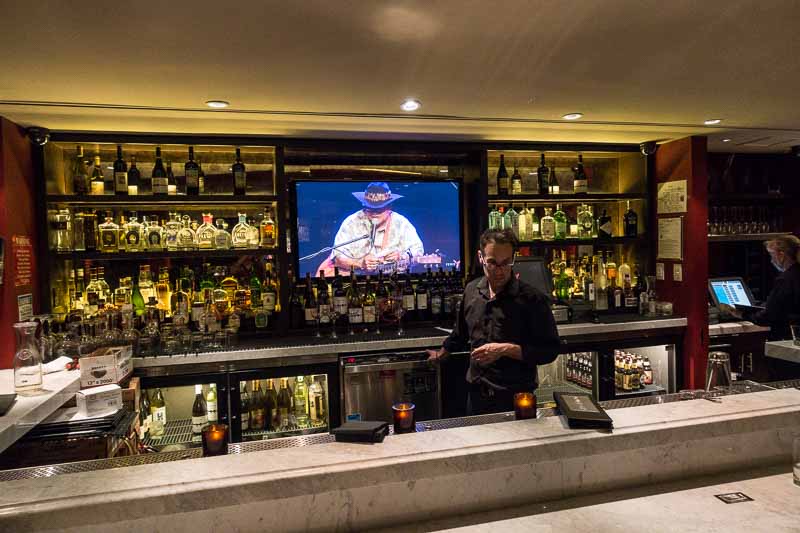 The bar is not a bad place to enjoy the show.