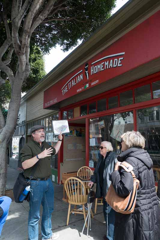 Jim the guide getting the group together 