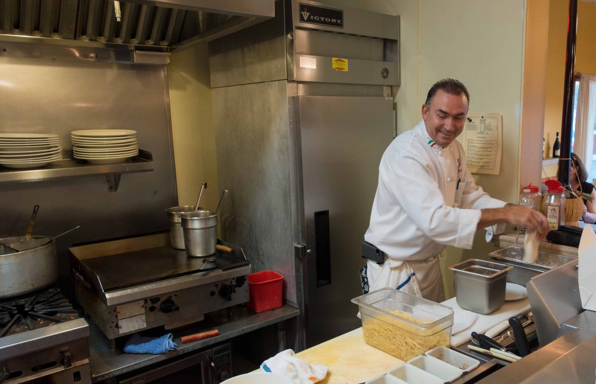 Chef Martino looks like a man who enjoys his work