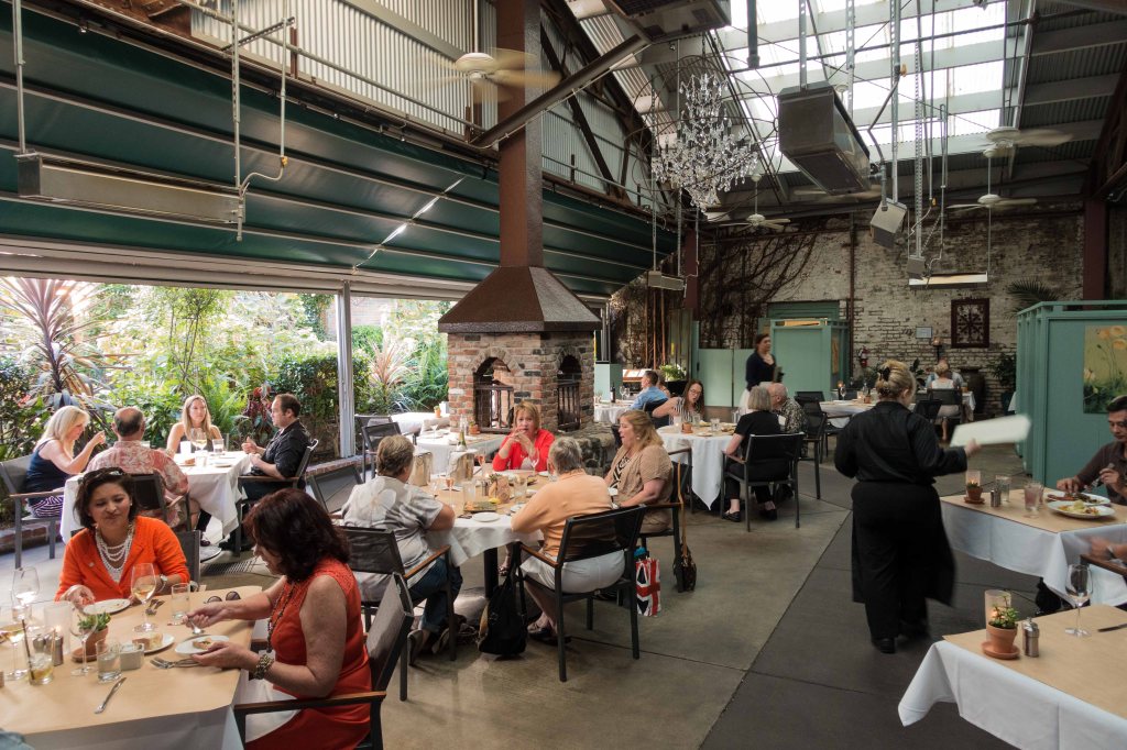 The outdoor/indoor dining area