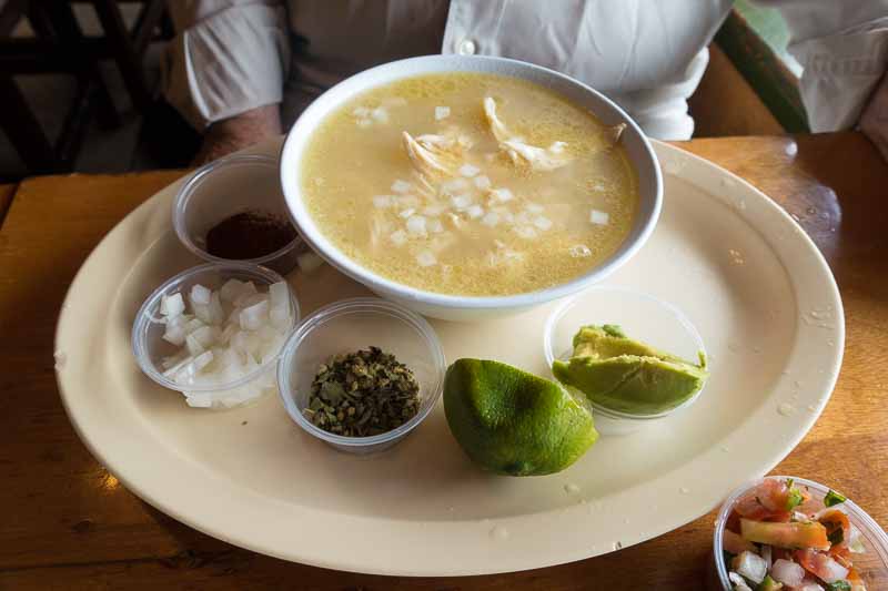 Soup and all the fixings.