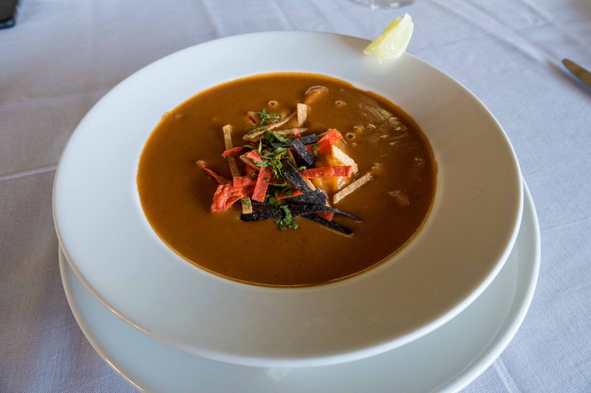 Perfect plating for a great soup.