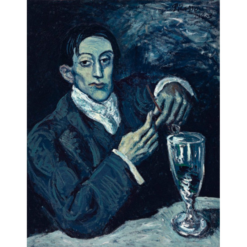 The Absinthe Drinker, from Picasso's blue period