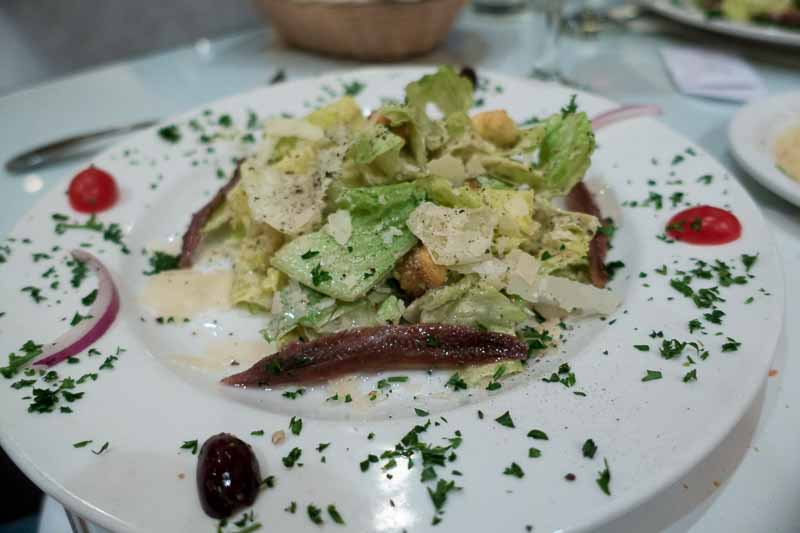 Caesar salad with extra anchovies.