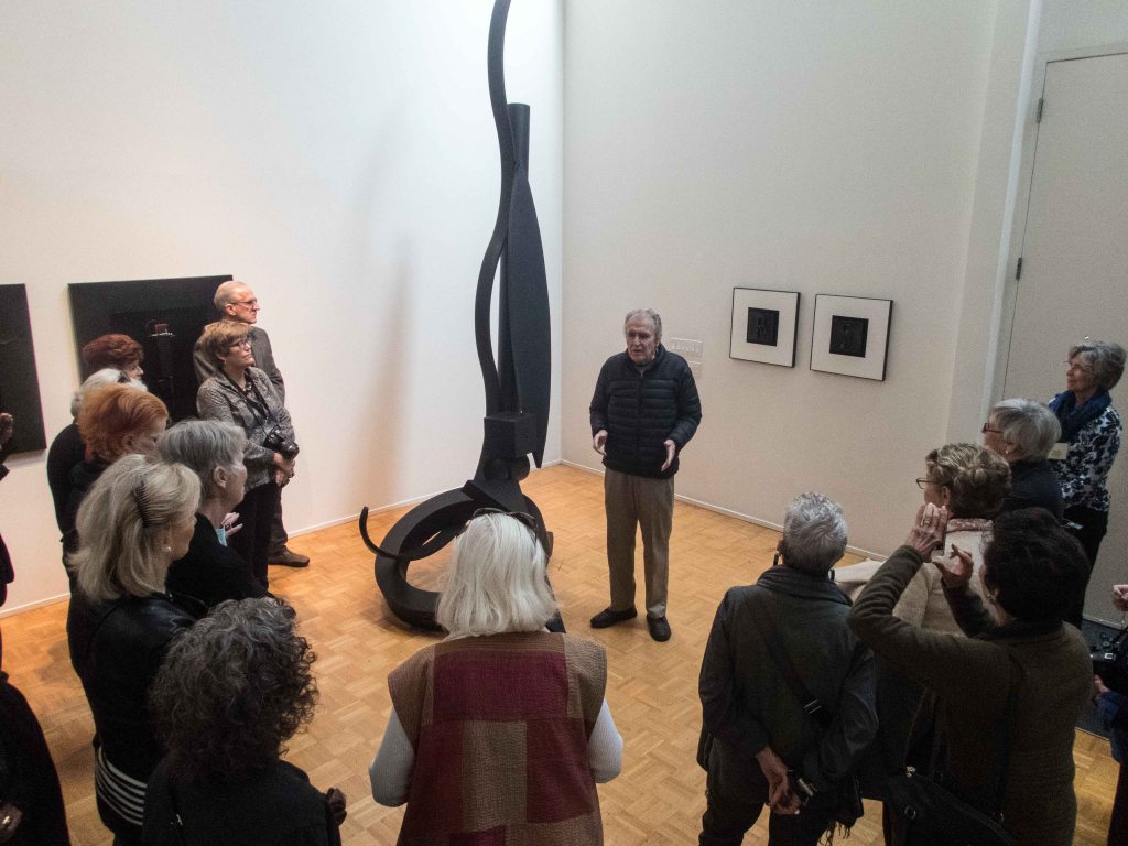 Fletcher talking to us in his studio/showroom