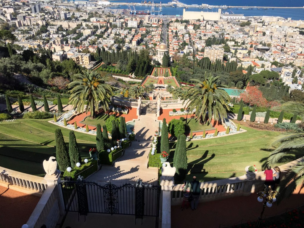The Baha'i Gardens, going down 750 steps 